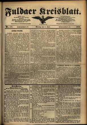 Ausgabe vom Montag, den 05. Juni 1905.