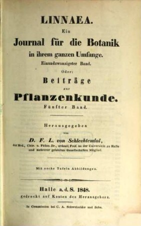 Beiträge zur Pflanzenkunde. 5. 1848