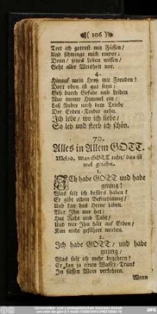 70. Alles in Allem Gott.