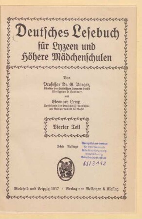 Teil 4 = Kl. 6, [Schülerband]: [Teil 4 = Kl. 6, [Schülerband]]