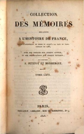 Collection des mémoires relatifs à l'histoire de France, 66. Mémoires du Maréchal de Berwick, Tome II. Souvenirs de Madame de Caylus