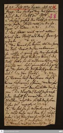 Disposition der Predigt von August Hermann Francke über Mt 15,21f. am 25.02.1720.