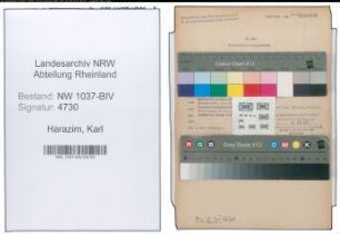 Entnazifizierung Karl Harazim , geb. 01.10.1900 (Vermess.Techniker)