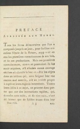 Preface adressée aux mères.