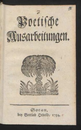 Poetische Ausarbeitungen