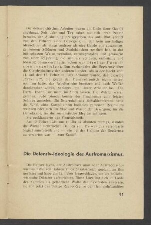 Die Defensiv-Ideologie des Austromarxismus