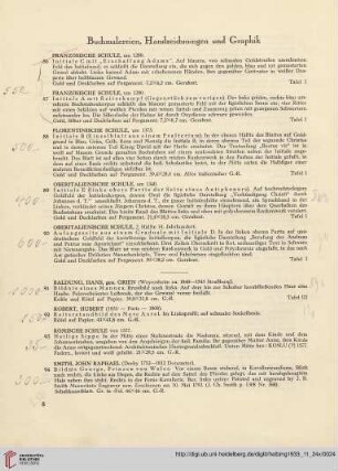 Buchmalereien, Handzeichnungen und Graphik (Nr. 86-101)