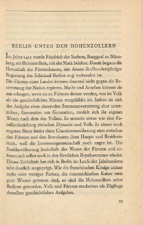 Berlin unter den Hohenzollern