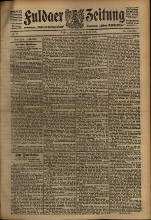 Erste Ausgabe vom Samstag, den 04. April 1908.