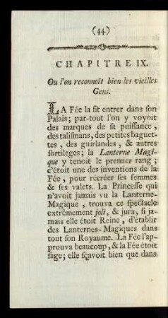 Chapitre IX. Ou l'on reconnoît bien les vieilles Gens.
