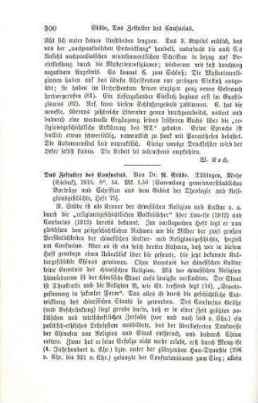 300-301 [Rezension] Stübe, Rudolf, Das Zeitalter des Confucius