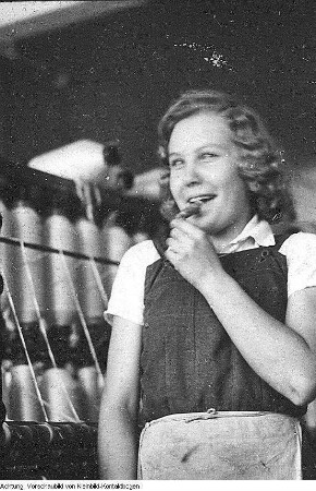Textilindustrie: Chemnitz (1953-1990 Karl-Marx-Stadt), Venus-Werke und Burgstädt, Feinspinnerei, 1950