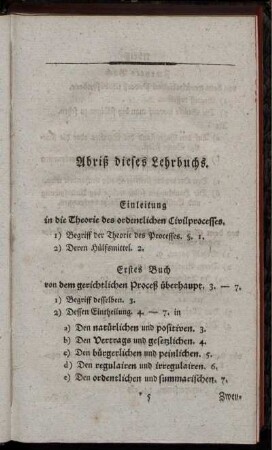 Abriß dieses Lehrbuchs.