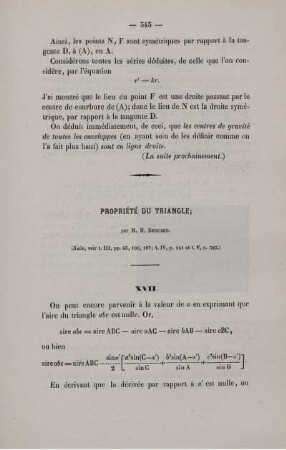 Propriété du triangle.