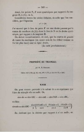 Propriété du triangle.