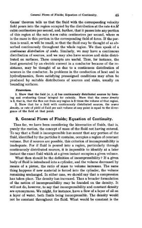 9. General flows of fluids; equation of continuity.