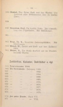 Zeitschriften, Kalender, Jahrbücher u. dgl.