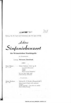 Achtes Sinfoniekonzert