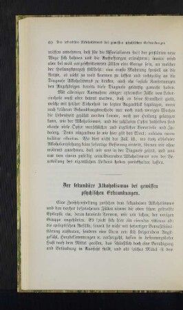 Der sekundäre Alkoholismus bei gewissen psychischen Erkrankungen