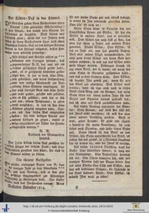 Verzeichniß der gewöhnlichen Messen, Krämer- und Viehmärkte.