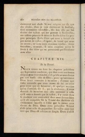 280-293, Chapitre XII. De la Trinité. - Chapitre XIII. Du péché originel.