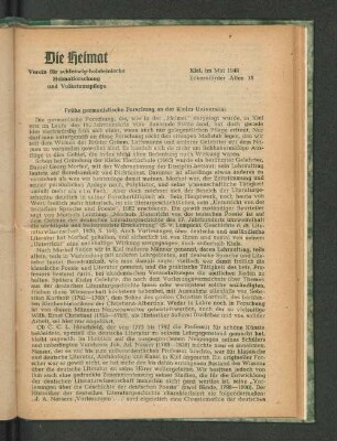 Frühe germanistische Forschung an der Kieler Universität