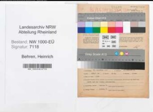 Entnazifizierung Heinrich Von Behren, geb. 29.12.1907 (Kaufm.Angest.)