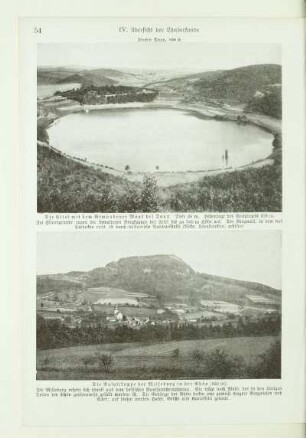 Die Eifel mit dem Gemündener Maar bei Daun. Tiefe 38 m. Höhenlage des Seespiegels 378 m