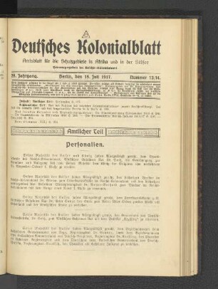 28. Jahrgang, 15. Juli 1917, Nummer 13/14