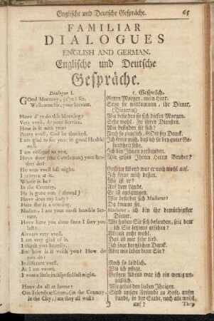 Familiar Dialogues English and German. Englische und Deutsche Gespräche.