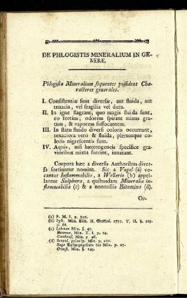 De philogistis mineralium in genere.