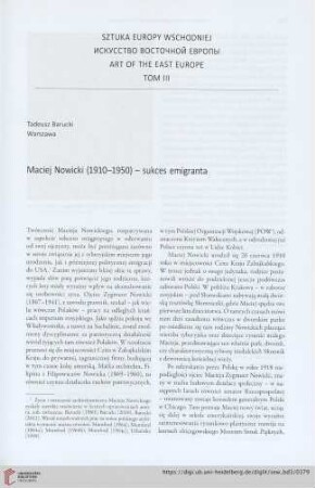 Maciej Nowicki (1910-1950) - sukces emigranta