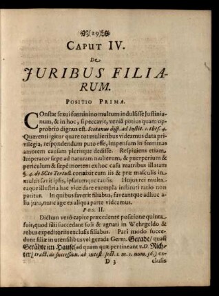 Caput IV. Juribus Filiarum.