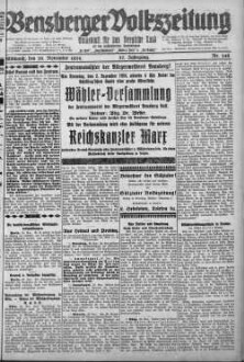 Bensberger Volkszeitung. 1907-1929