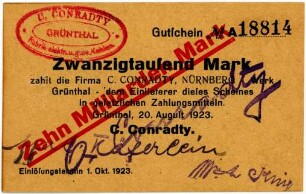 Geldschein / Notgeld, 10 Milliarden Mark, 1923