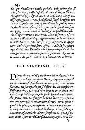 Del Giardino Cap. XI.