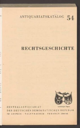Nr. 54: Rechtsgeschichte