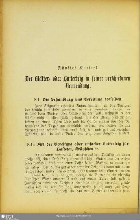 Fünftes Kapitel. Der Blätter- oder Butterteig in seiner verschiedenen Verwendung