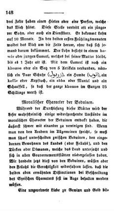 Moralischer Charakter der Beduinen.