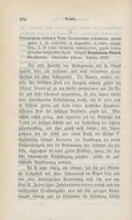654-661 [Rezension] Strack, Hermann L., Prolegomena critica in vetus Testamentum hebraicum quibus agitur