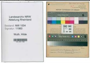 Entnazifizierung Hilde Wuth , geb. 04.08.1922 (Sekretaerin)