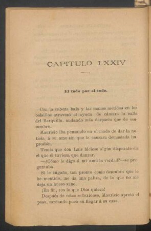 Capítulo LXXIV - El todo por el todo.