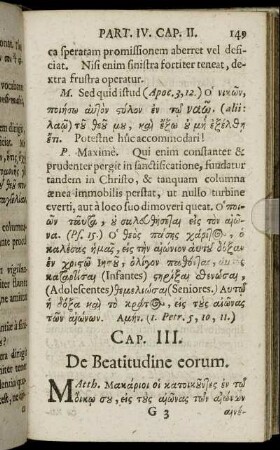 Cap. III. De Beatitudine eorum.