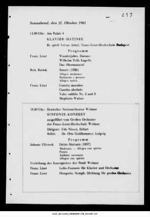 Sinfoniekonzert [...] der Franz-Liszt-Hochschule Weimar