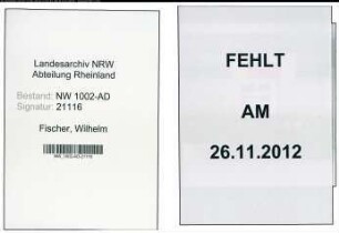 Entnazifizierung Wilhelm Fischer, geb. 15.03.1904 (Stadtinspektor)
