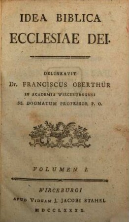 Idea Biblica Ecclesiae Dei, 1