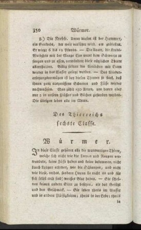 Des Thierreichs sechste Classe. Würmer.