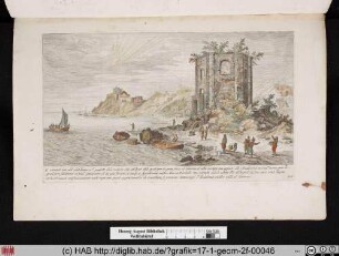Orientale lato del detto tempio co'l prospetto della rouinata citta