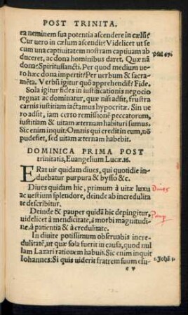 Dominica Prima Post trinitatis ...