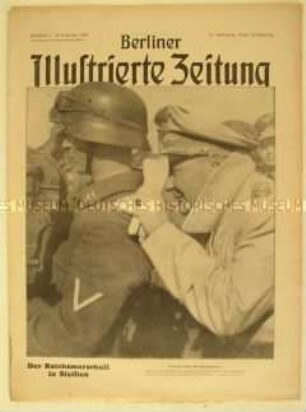 Wochenzeitschrift "Berliner Illustrierte Zeitung" u.a. zum Besuch Görings in Sizilien und zur Lage in Charkow unter deutscher Besatzung